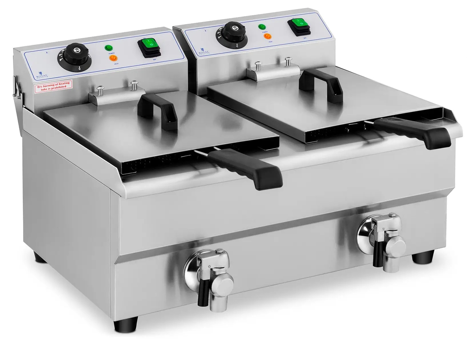 Frytownica dwukomorowa z kranem 2x10L 6000W Royal Catering RCEF 10 10011144