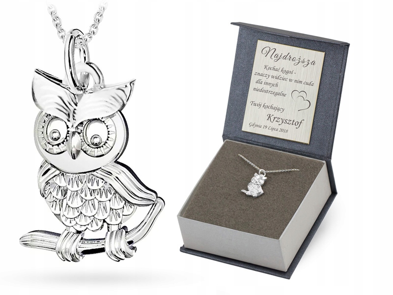 Stříbrný Řetízek A Přívěsek ryzost 925 Sova 45 cm