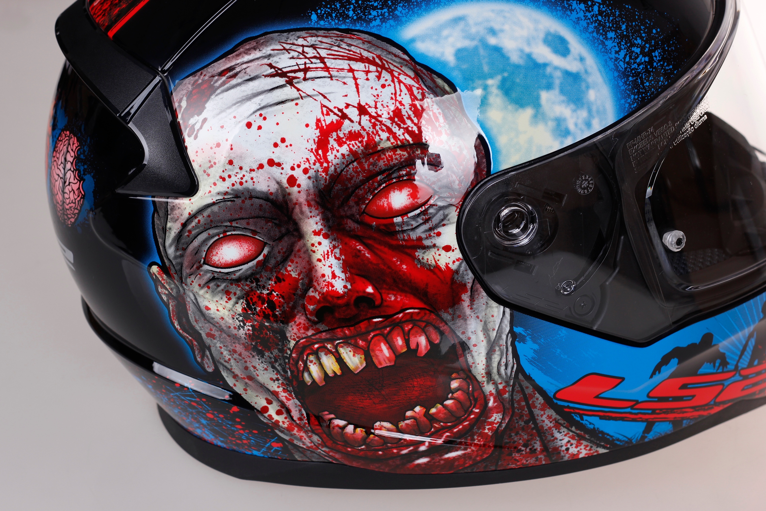 KASK MOTOCYKLOWY LS2 FF353 RAPID II ZOMBIE blue red ECE 22.06 Obwód głowy 61-62 cm