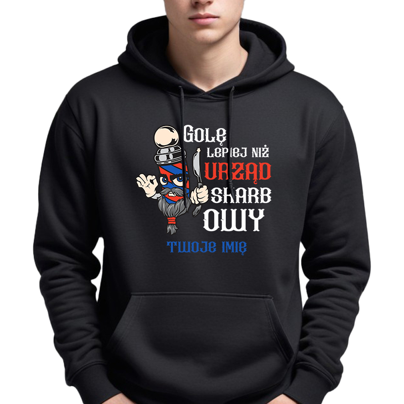 Pánská Mikina Černá S Kapucí Holí Lépe Než Úřad *jméno* Pro Barbera L