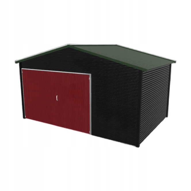 Plechová garáž 4.5 x 3 m jednopolohová, dvouspádová, černá