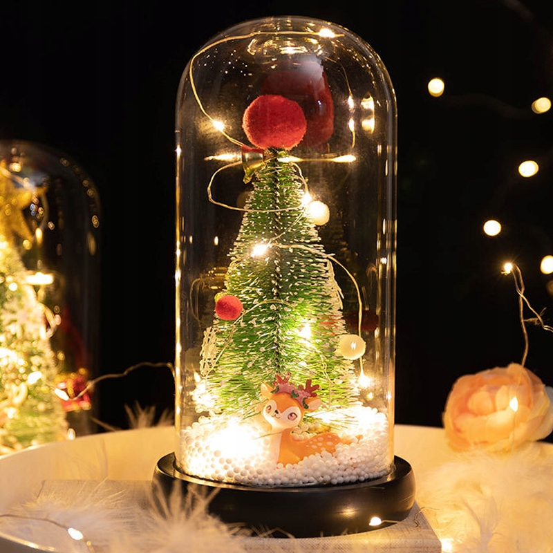 Choinka w szkle led Prezent na Boże Narodzenie D