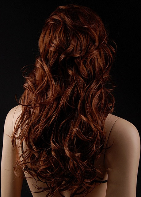 Damska Peruka Profesjonalna Rude Medyczna Fale Kolor włosów kasztanowy