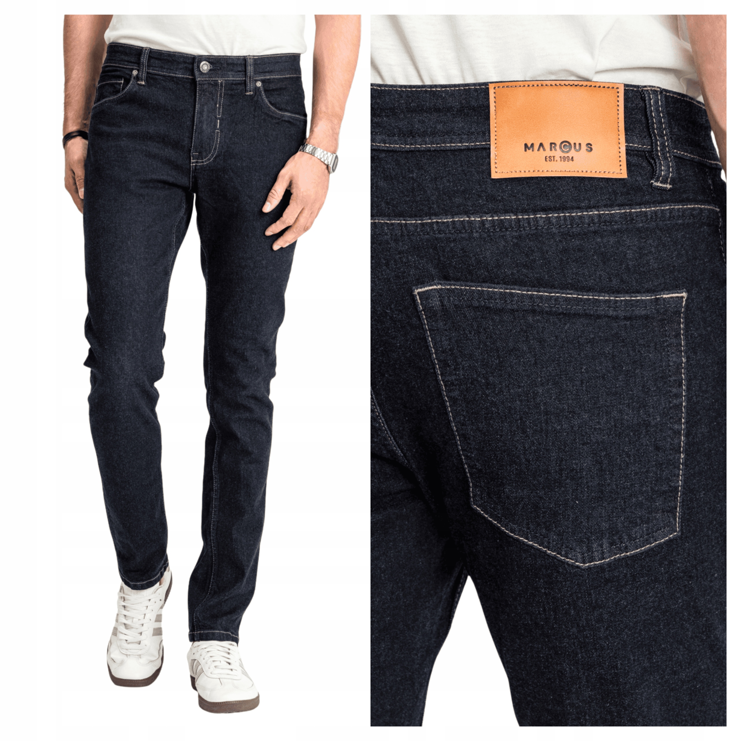 Spodnie Męskie Marcus Felix Jeansy Klasyczne Proste Bawełniane W30 L34