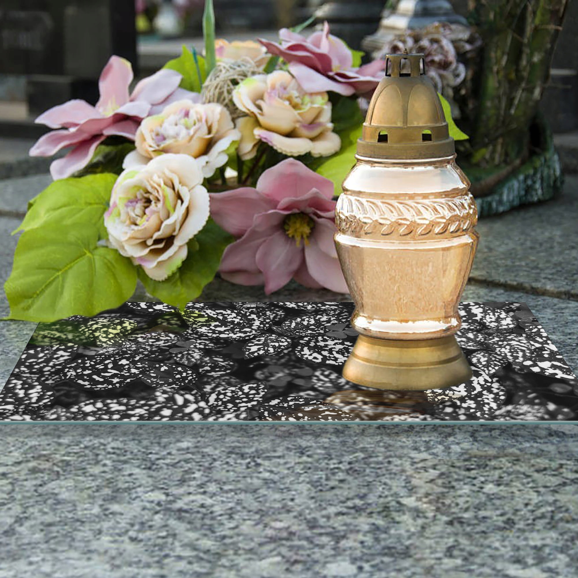 SZKLANA PODSTAWKA POD ZNICZE 60x20cm Liście 29c Kod producenta deska-szklana-29c