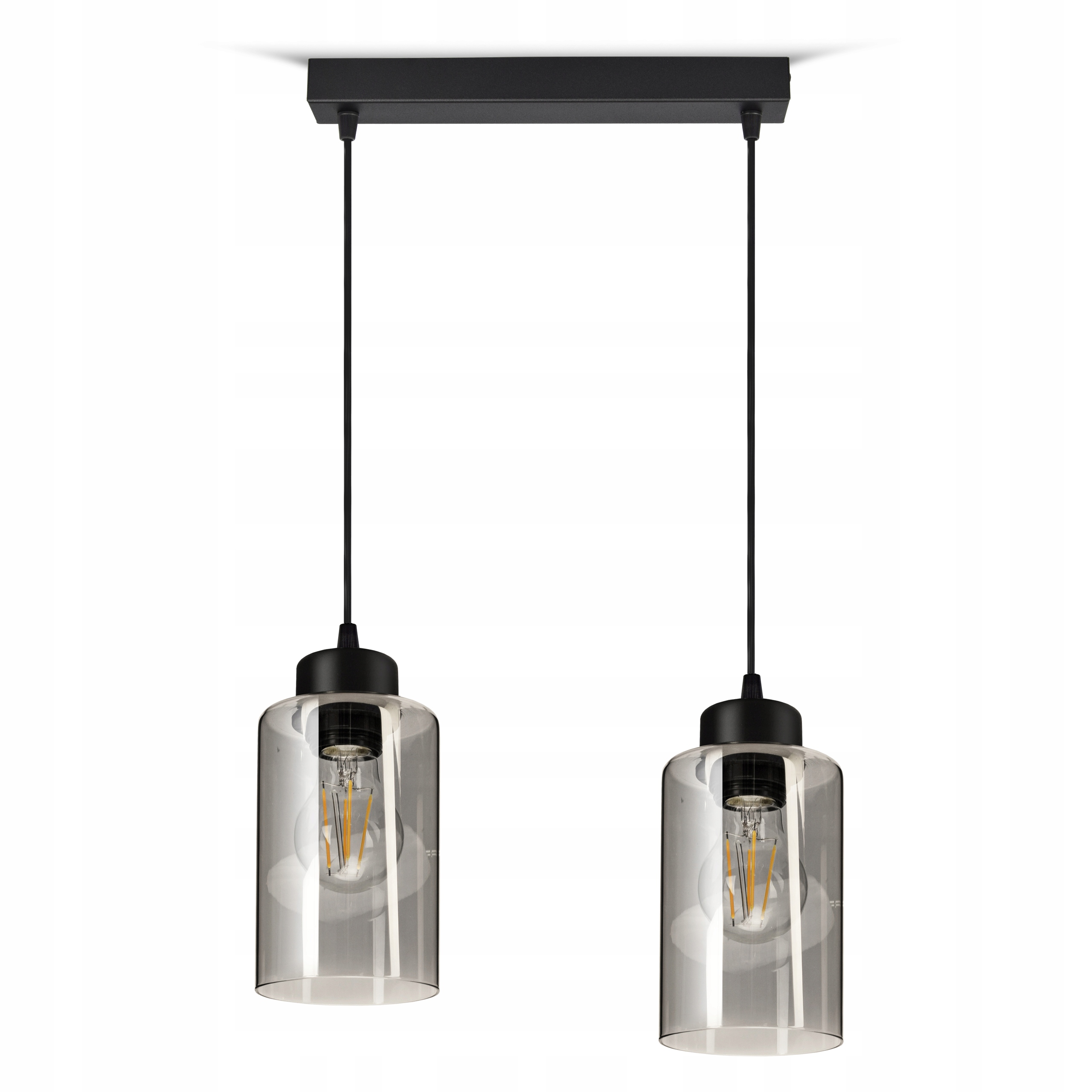 Lampa Wisząca Sufitowa Żyrandol Czarna Szklana Glass Tube 535-BZ2 Led E27
