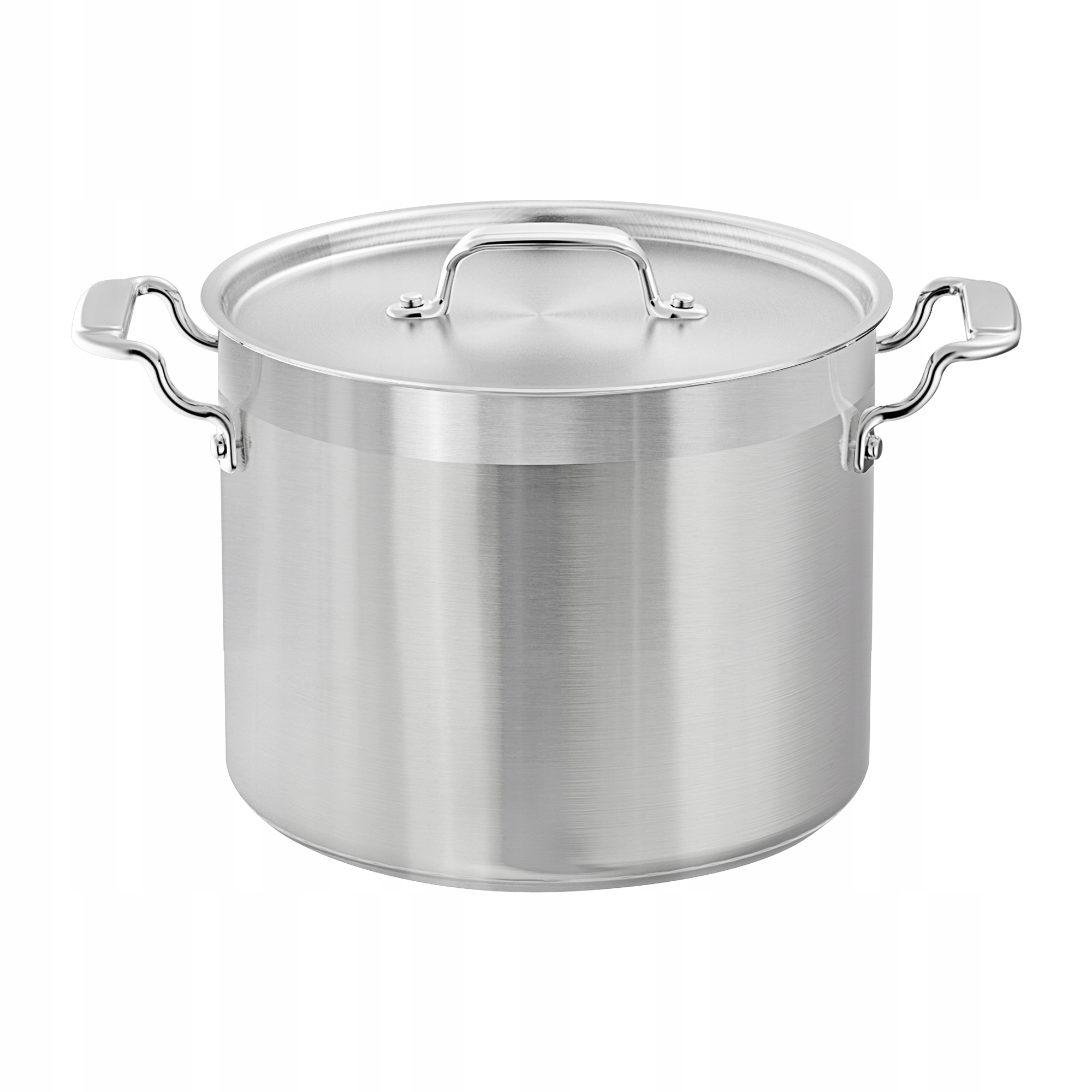 Garnek Duży Wysoki Stalowy Z Pokrywką 15L Indukcja Uchwyty Nutrichef