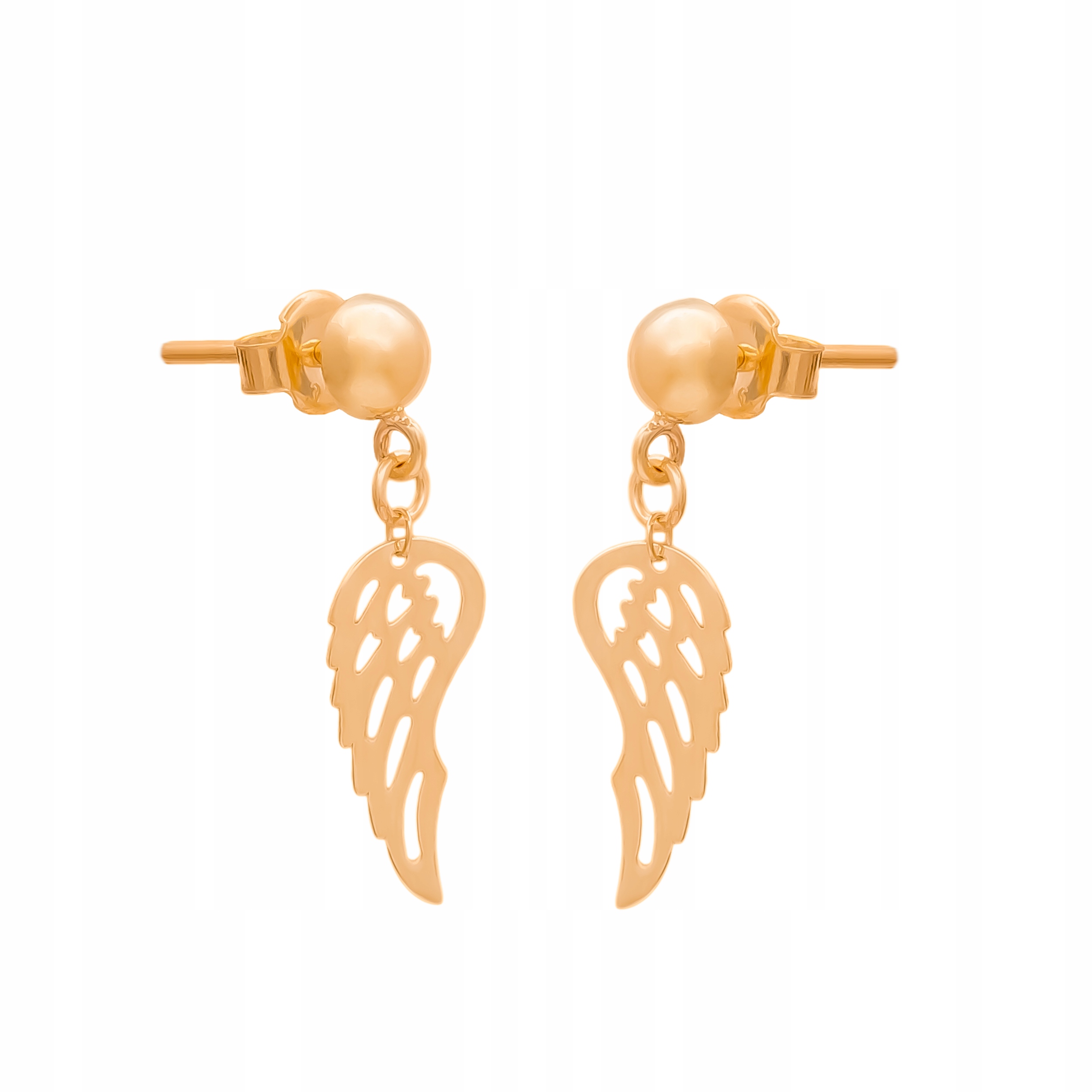 

Złote Kolczyki Sztyft pr333 Skrzydła Anioła Grawer