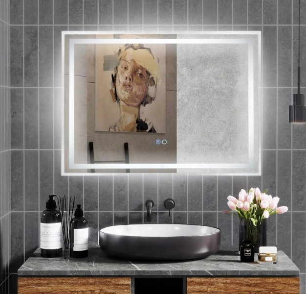 Led kúpeľňové zrkadlo 60x80 cm Bluetooth Funkcia ochrany proti zahmlievaniu