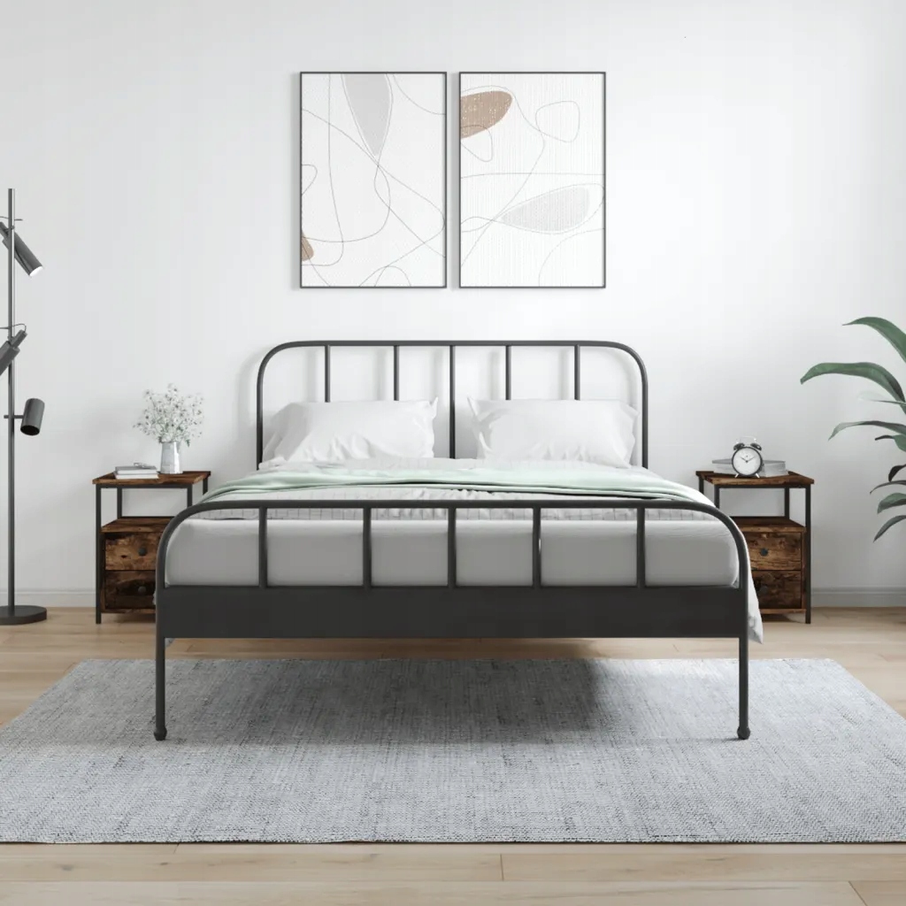 Noční stolky 2 ks kouřový dub 34x35,5x50 cm kompozitní dřevo Hnědá 826018