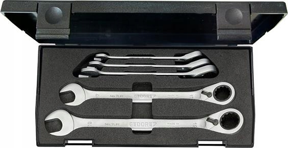 Sada plochých kľúčov s račňou 8-19 mm 5-dielna Gedore