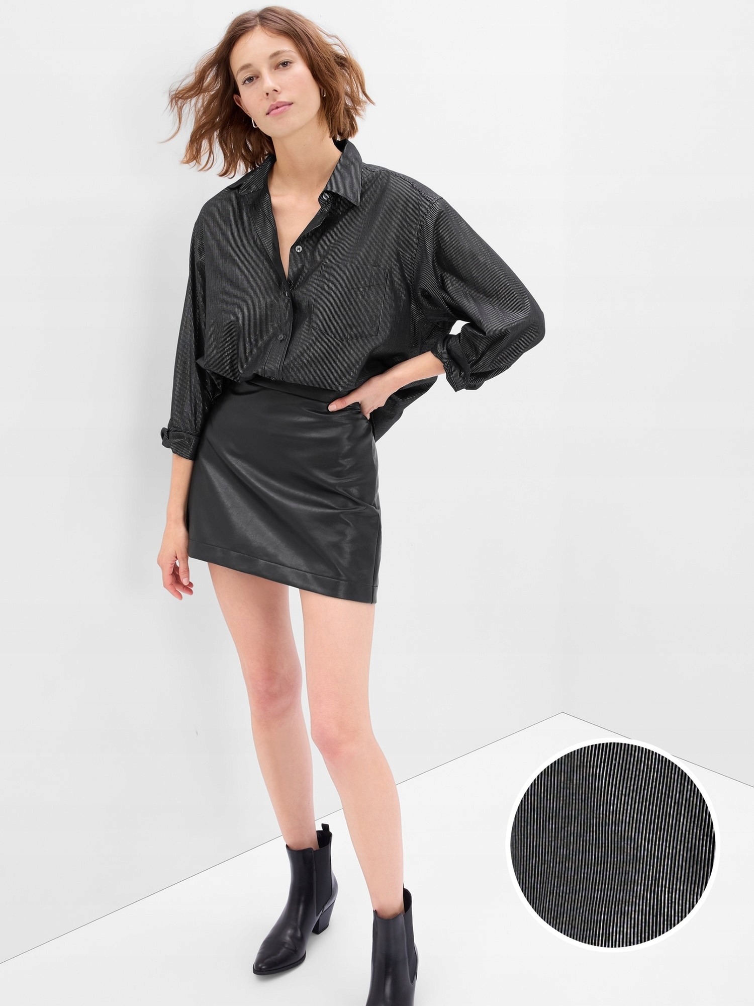 Gap Pruhovaná košile oversized černá