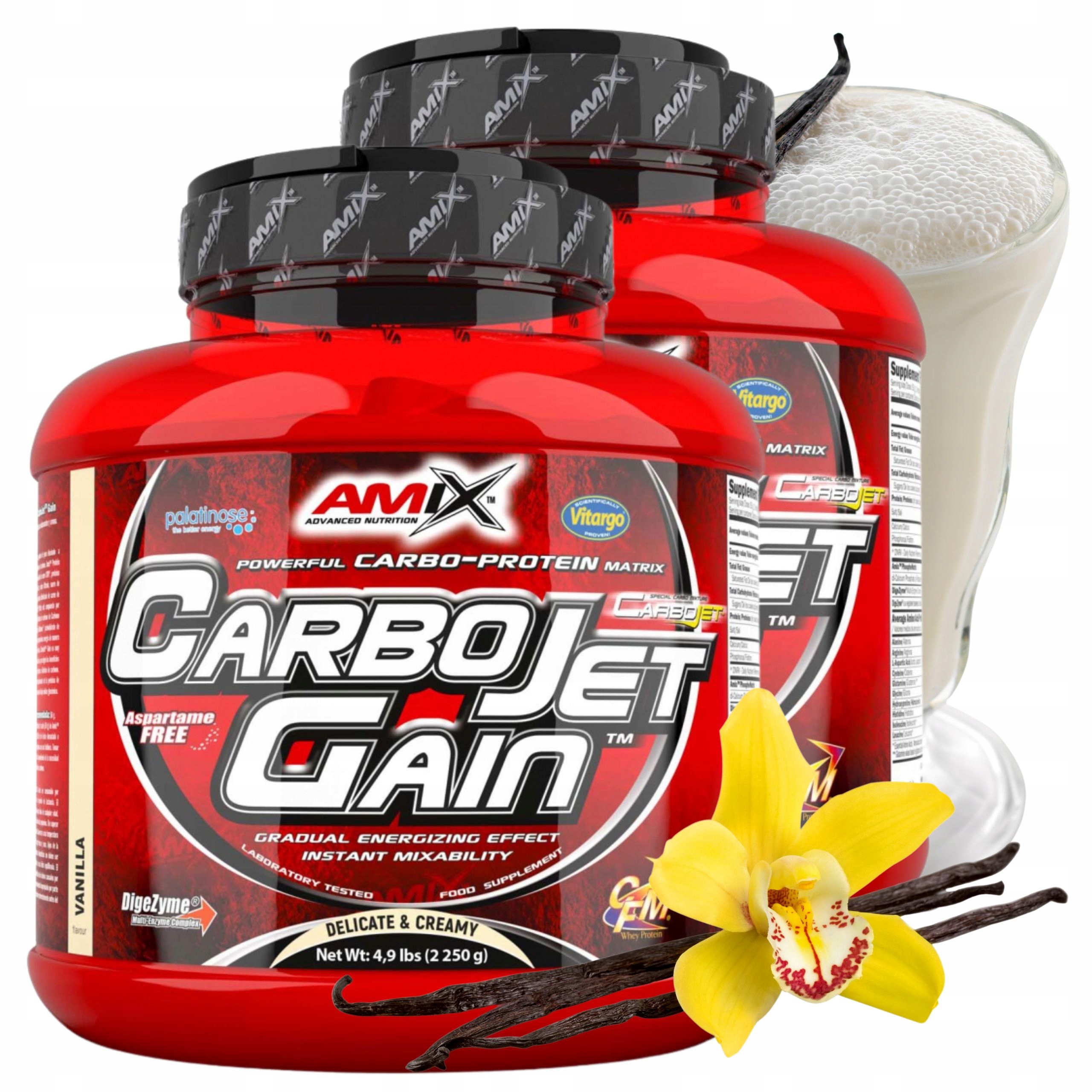 Gainer Protein Wpi Cfm Vitargo Sacharidy Amix CarboJet Gain Vanilka