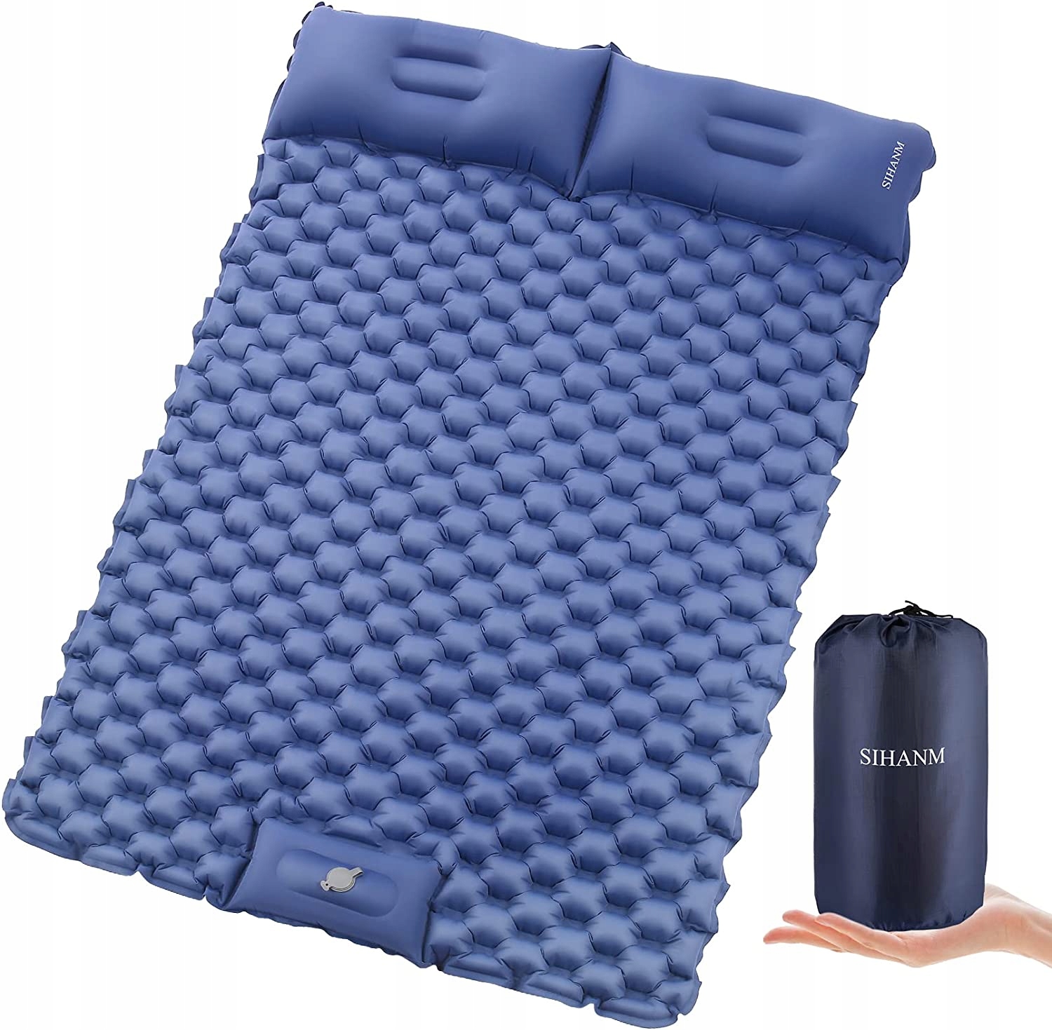 MATA MATERAC SAMOPOMPUJĄCY POMPKA + GRATIS NIEBIESKI Model NIEBIESKI PODWÓJNY MATERAC SAMOPOMPUJĄCY