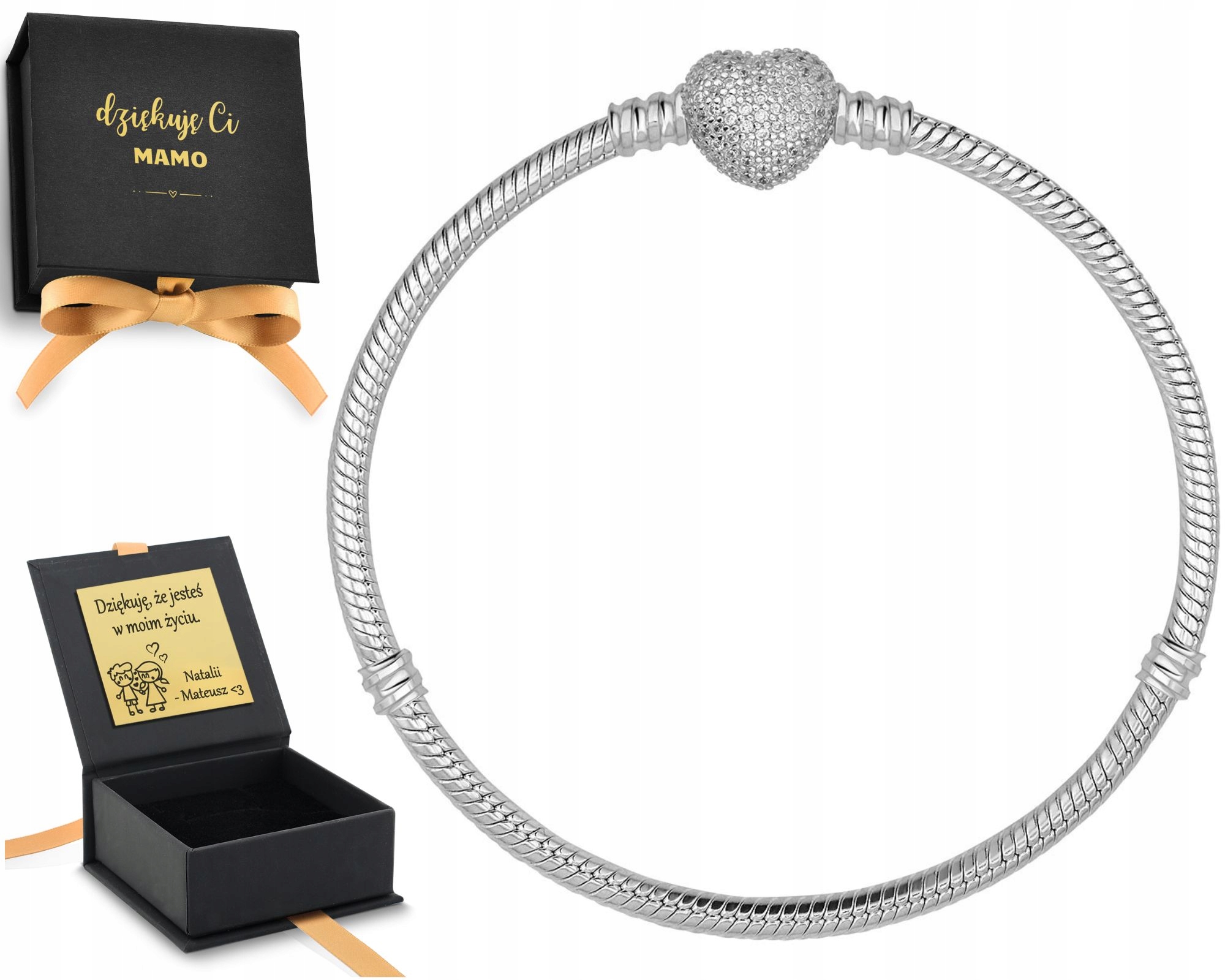 Stříbrný Náramek Pro Přívěsek Základna 925 18 CM