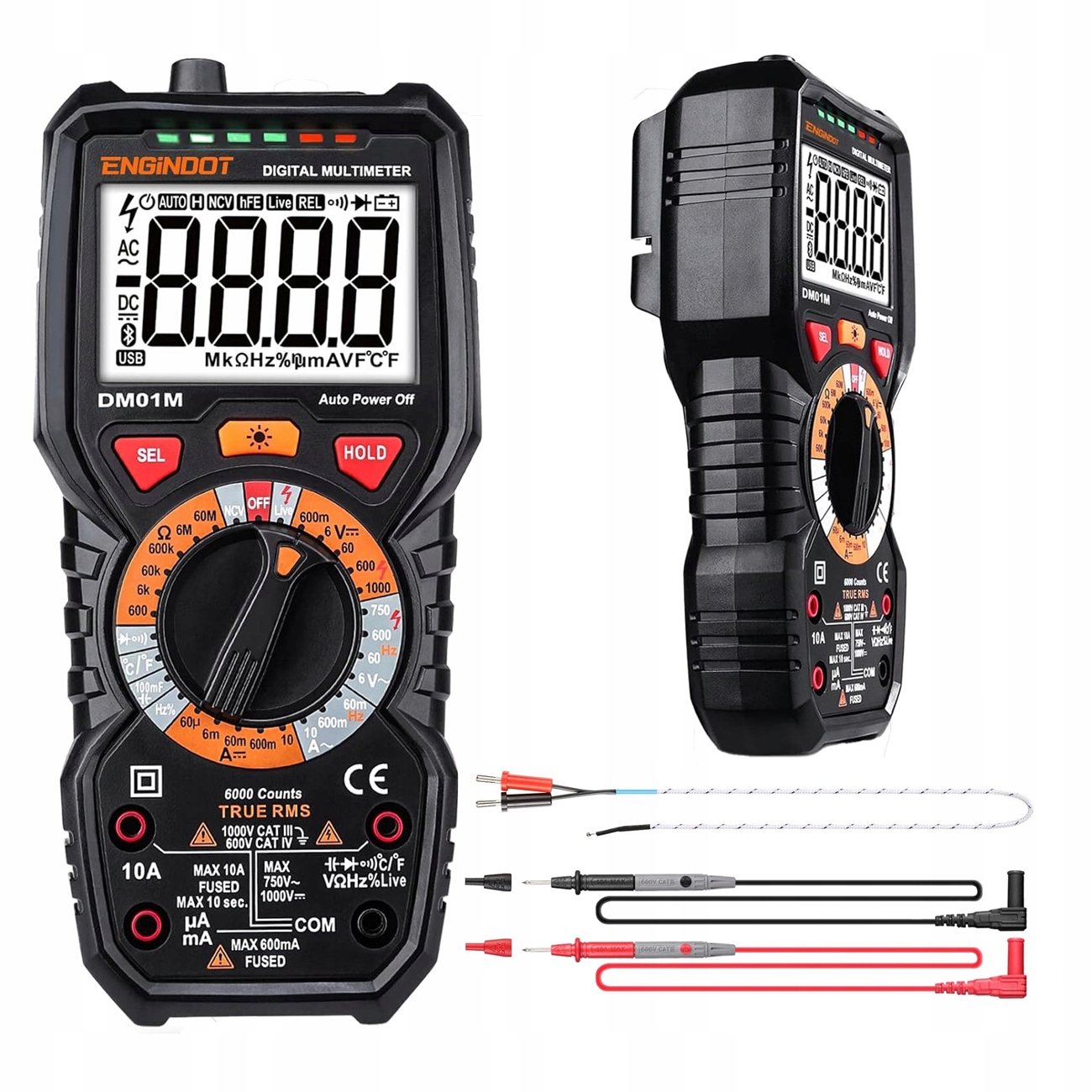 Digitální Multimetr Tester Napětí Trms Ncv Měřič Teploty Podsvícený