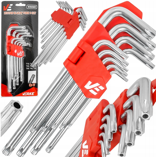 

Klucze Torx Zestaw T10-T50 Z Otworem Długie Deget