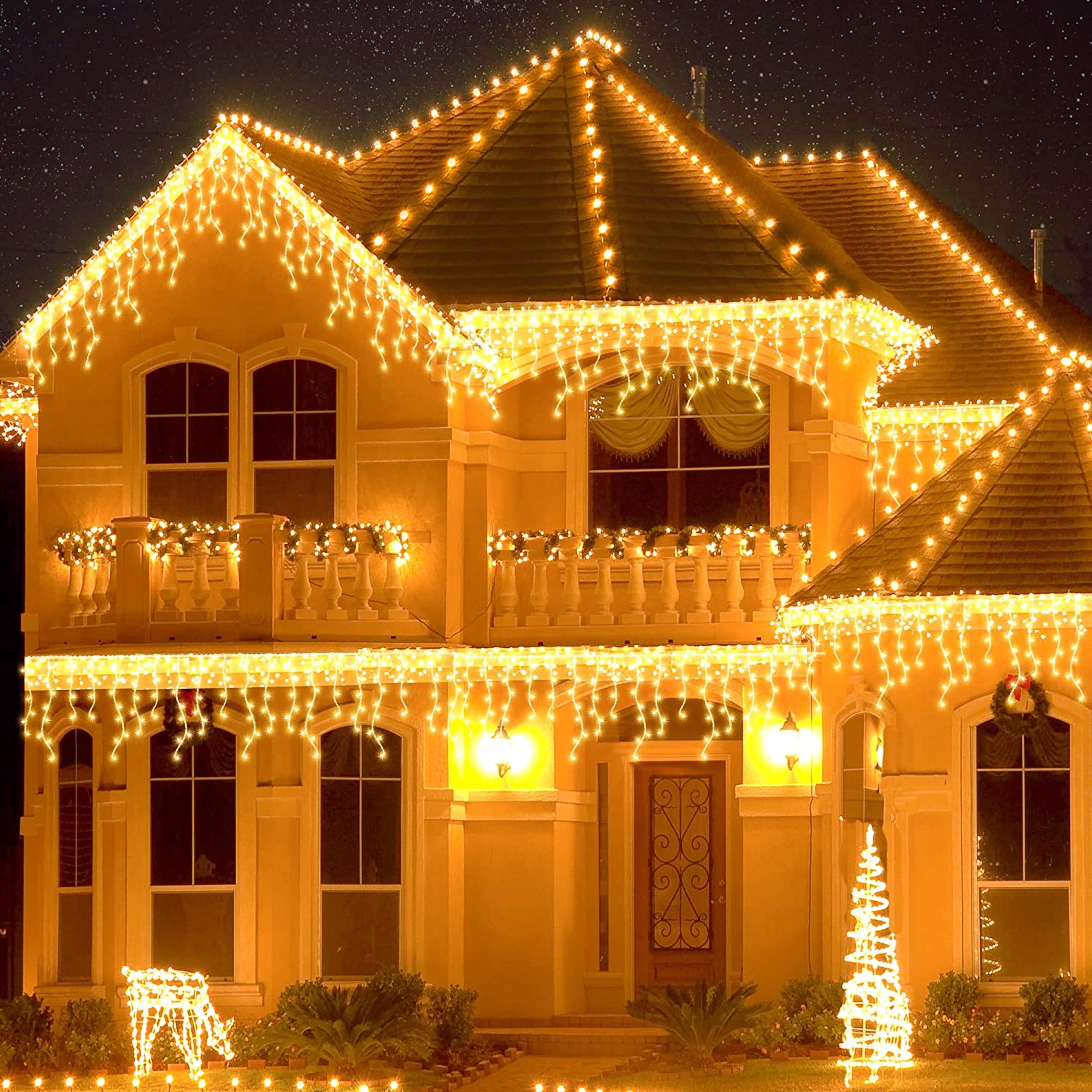 LAMPKI ZEWNĘTRZNE FLASH SOPLE LED GIRLANDA 8M 300 LED Długość sznura 8 m