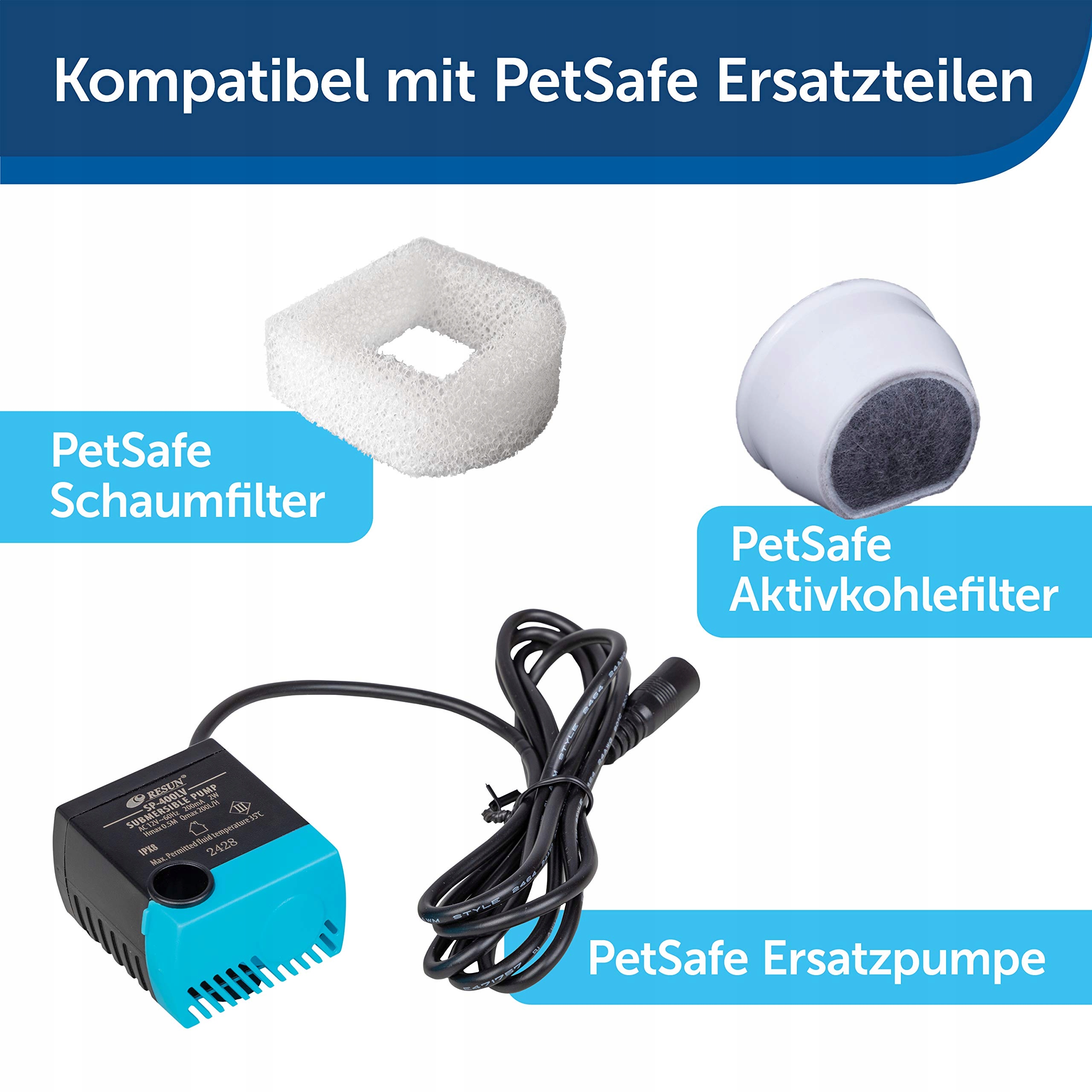 PETSAFE Fontanna Dla Zwierząt 18L Cicha Praca Srebrna — miniatura 6