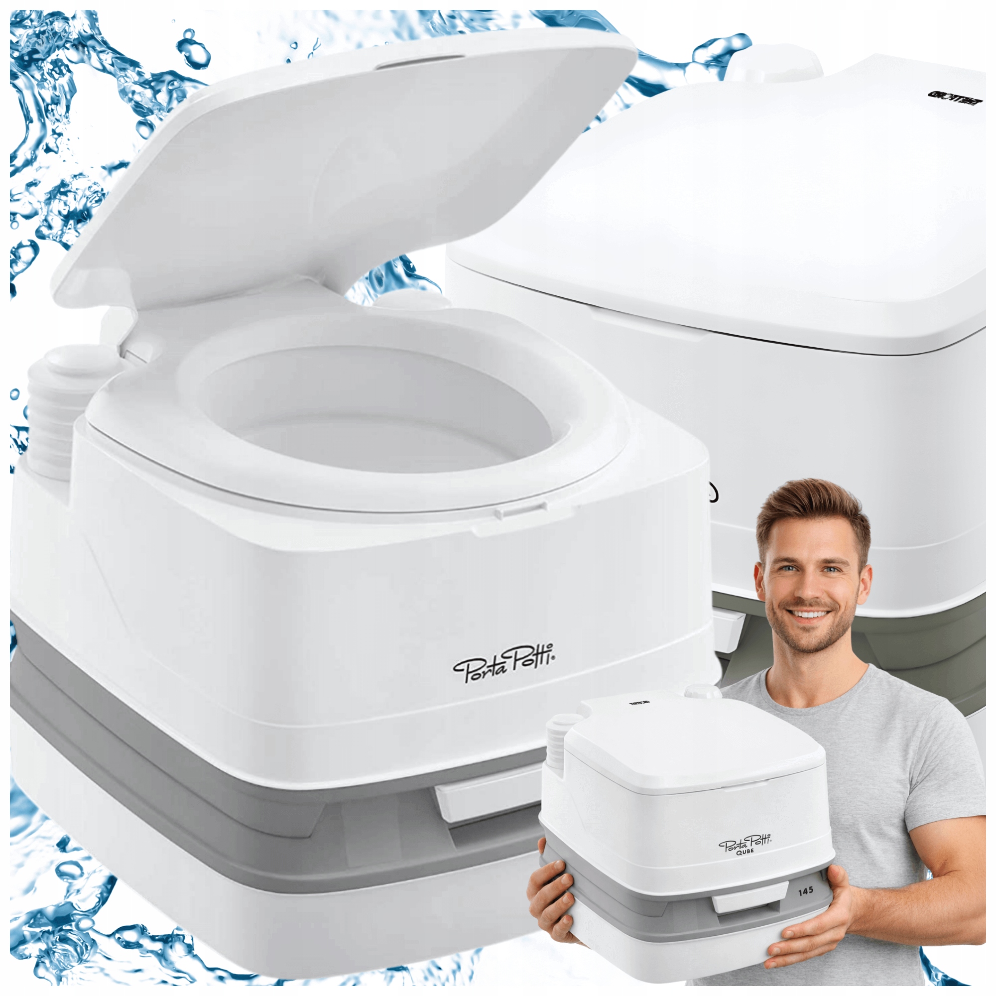 Lekka Toaleta turystyczna do Kampera Przyczepy kibelek na działke Ogródki