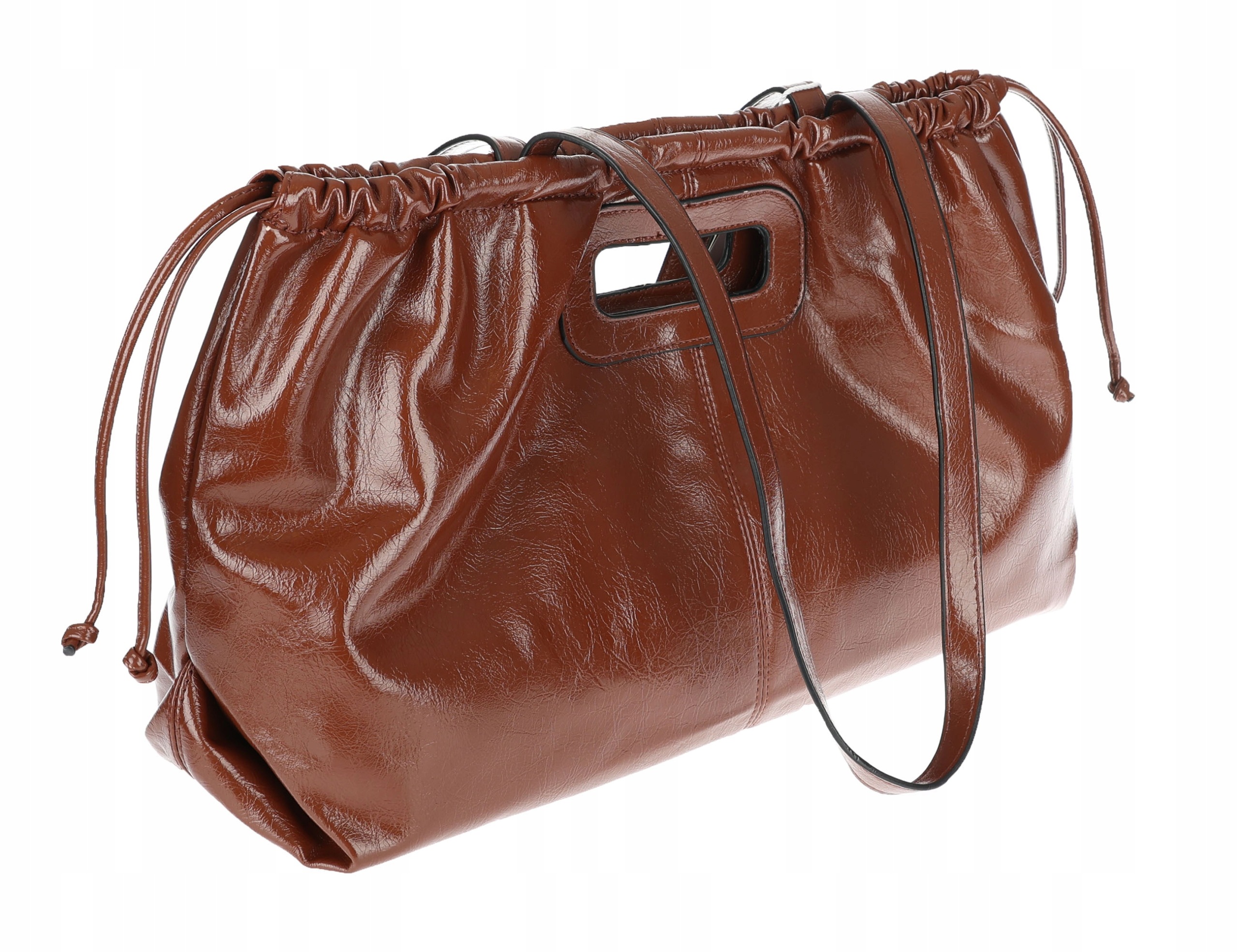 Dámská kabelka 2v1 shopper psaníčko A4 přes rameno prostorná AM611 Hnědá