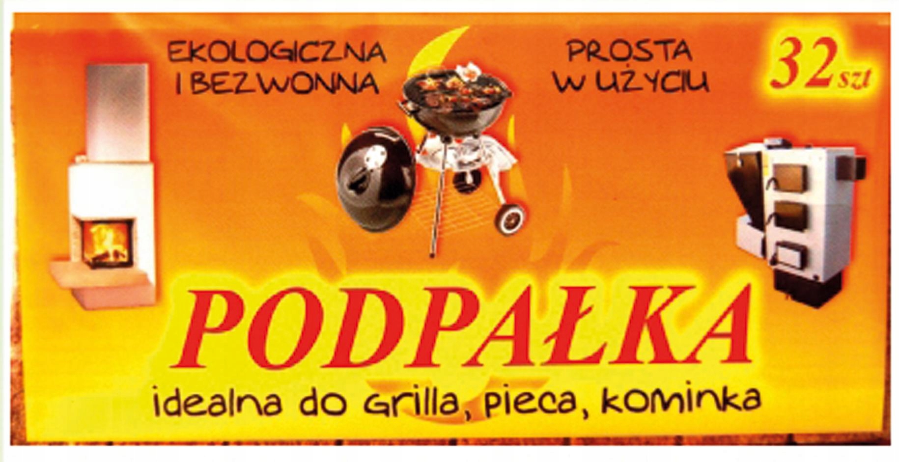 

Podpałka brązowa do grilla, pieca, kominka 32 szt.