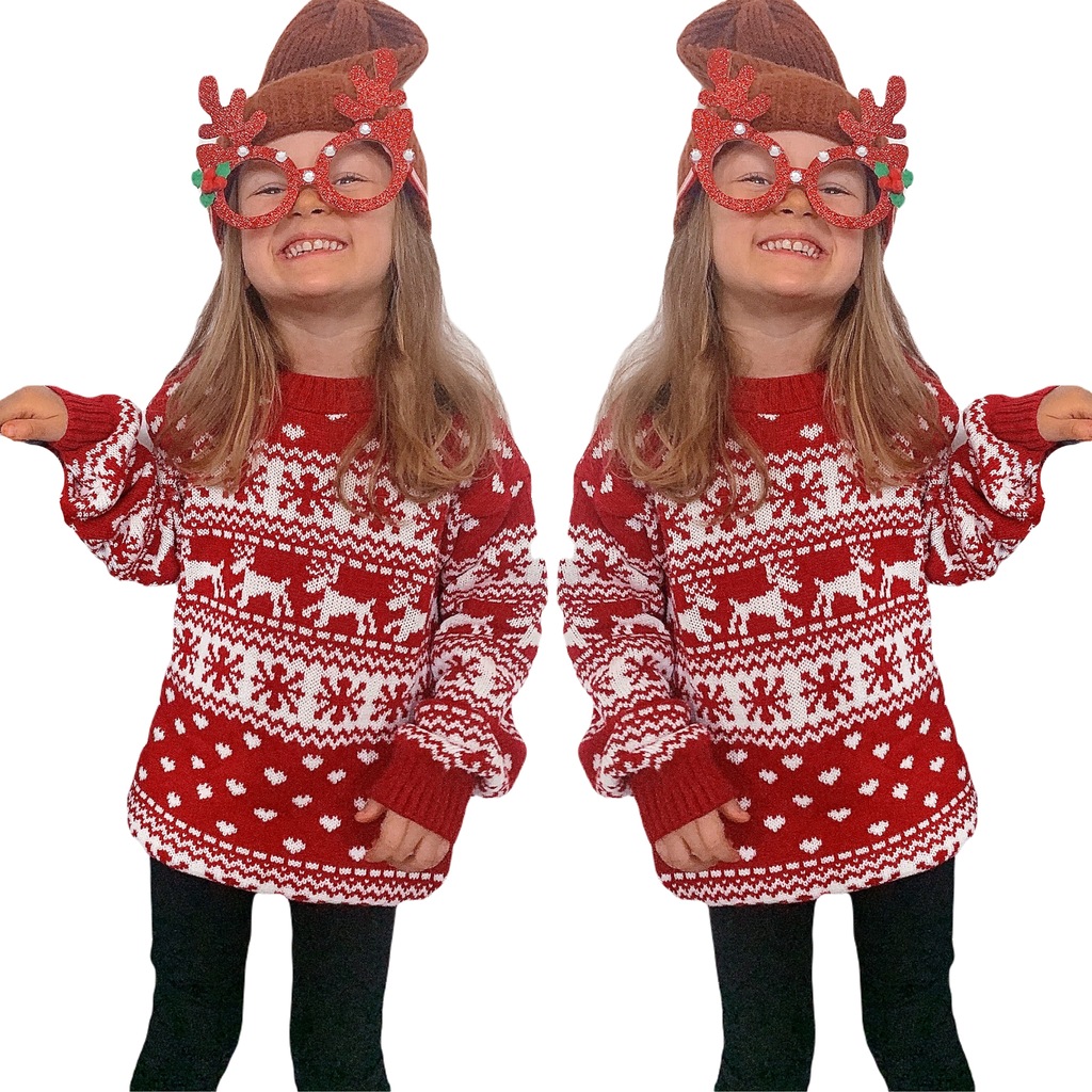 

Czerwony Sweter Świąteczny Świąteczne Wz 11/12 Lat