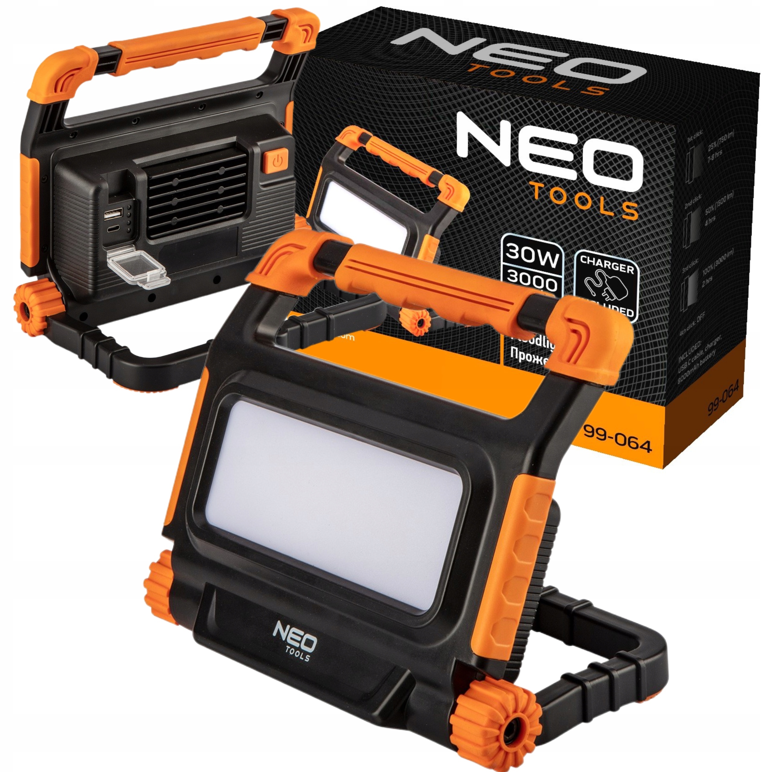 Neo Tools Akumulátorový Reflektor 3000 LM Smd Led Lampa 99-064