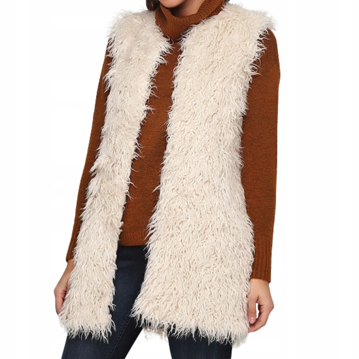 Dámská vesta kožíšek Desires krémová vesta podzimní vel. S