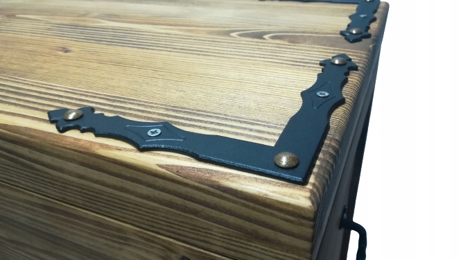 Duża skrzynia drewniana 100x35x45 dwie komory Wysokość mebla 45 cm