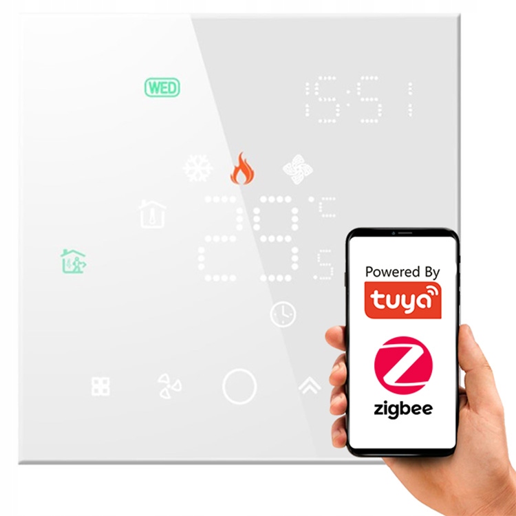 Inteligentny Termostat Zwierny 3A Piec Biały TRZ043 Seria PS ZigBee TUYA