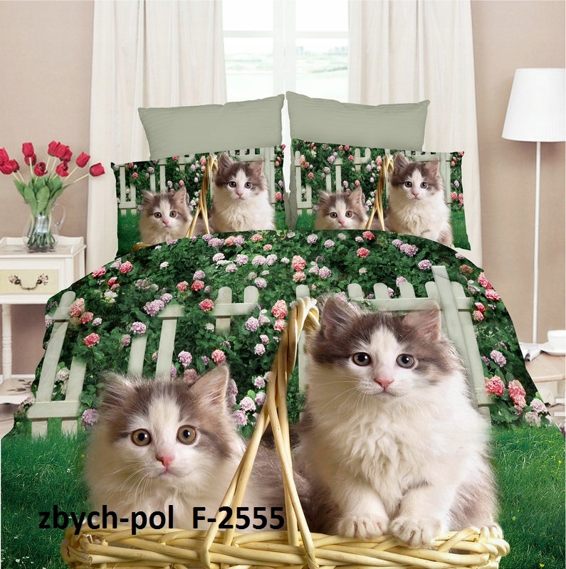 posciel koty psy 3D 160x200 pieski kotki real foto Marka Cotton world