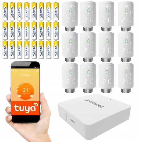 12x Głowica Termostatyczna Sterownik Smart Bramka Zigbee 3.0 Tuya Wifi