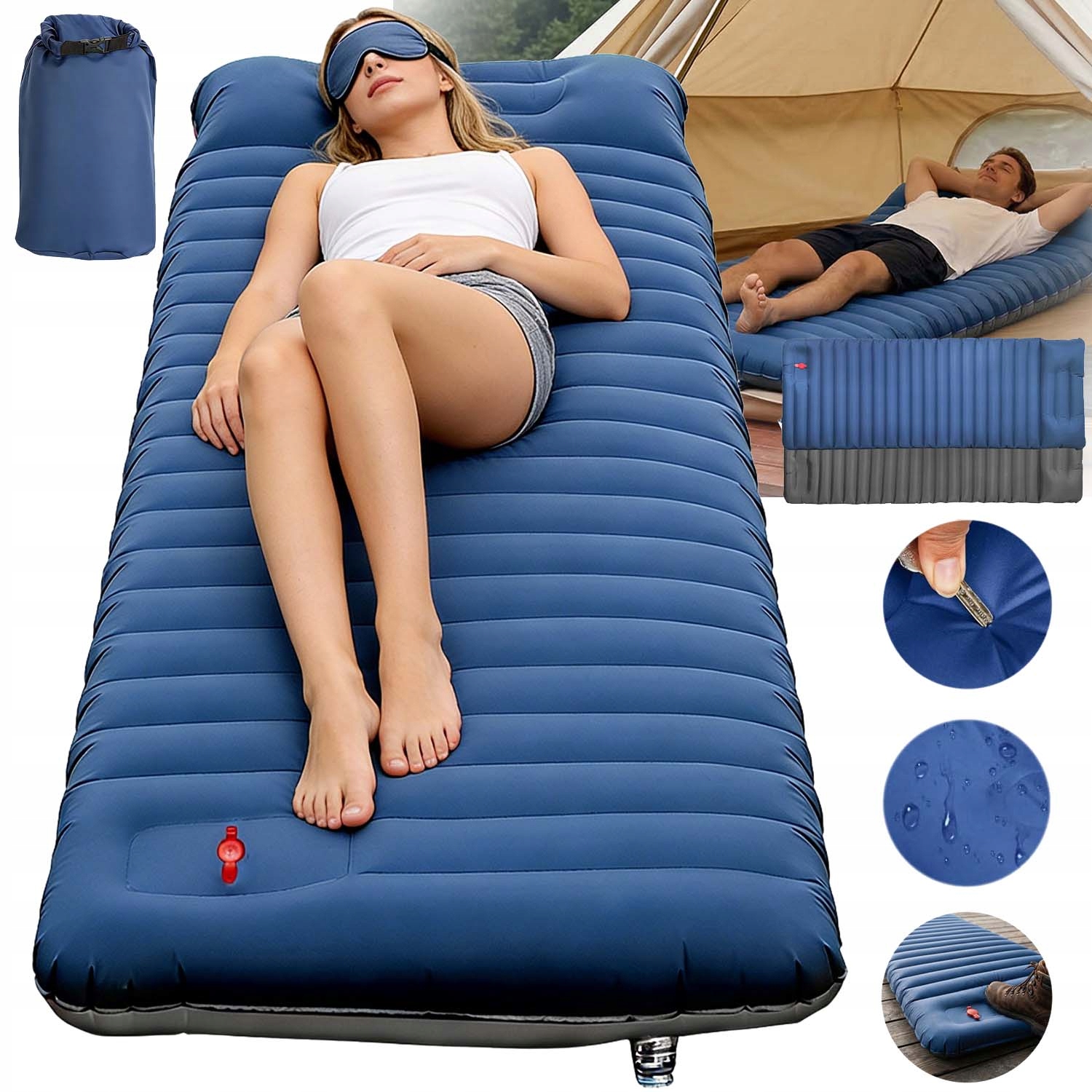 Samonafukovací Karimatka 190*60*12 CM S Polštářkem Pro Kempování A Cestování