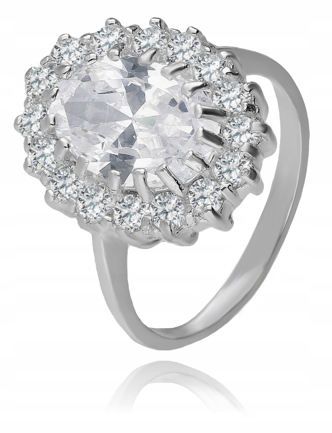 Stříbrný Prstýnek S Velkou Markýzou A Bílým Zirkonem 14