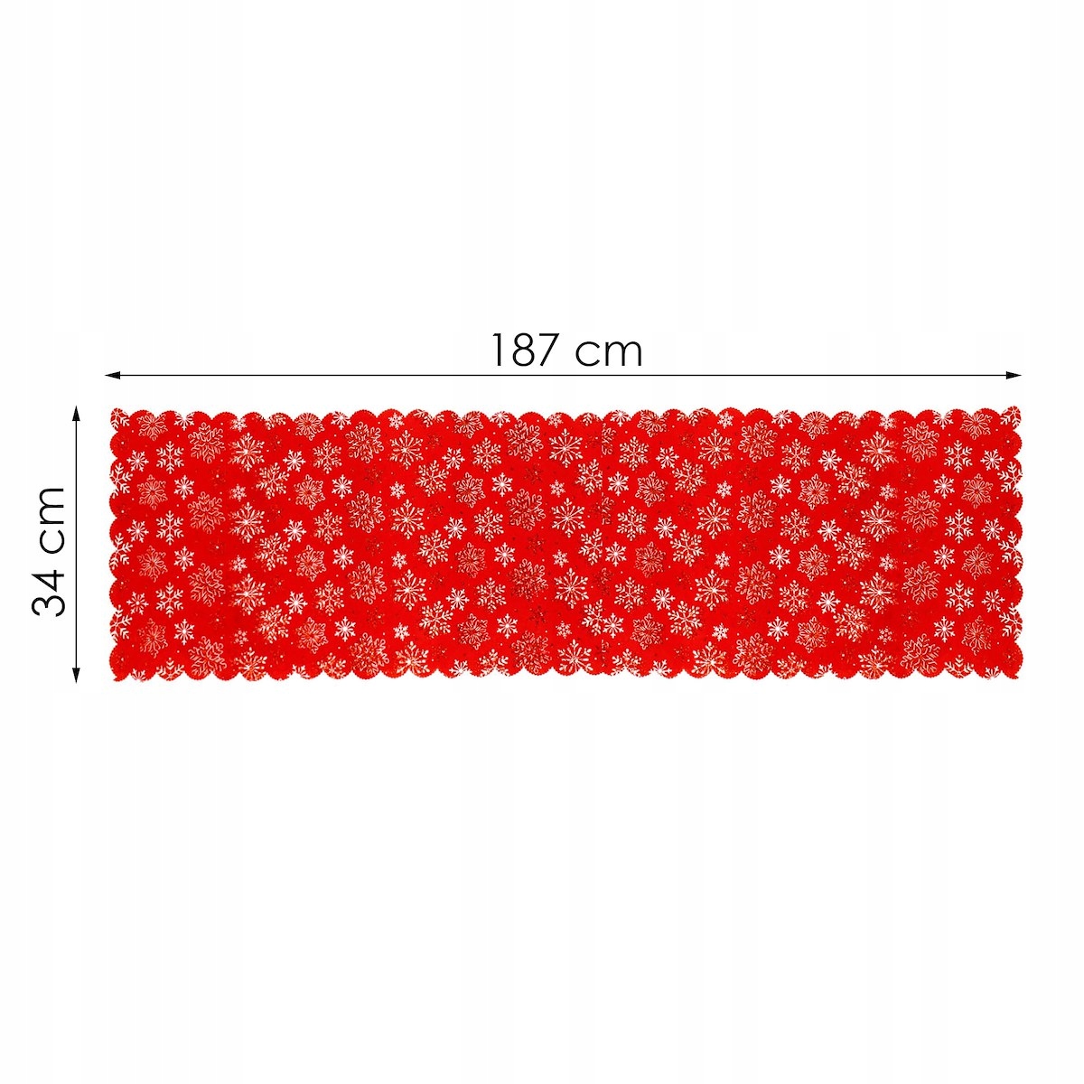 ŚWIĄTECZNY BIEŻNIK NA STÓŁ OBRUS WIGILIJNY ŚWIĘTA 187x34 DEKORACJA CZERWONY EAN (GTIN) 5907719414973
