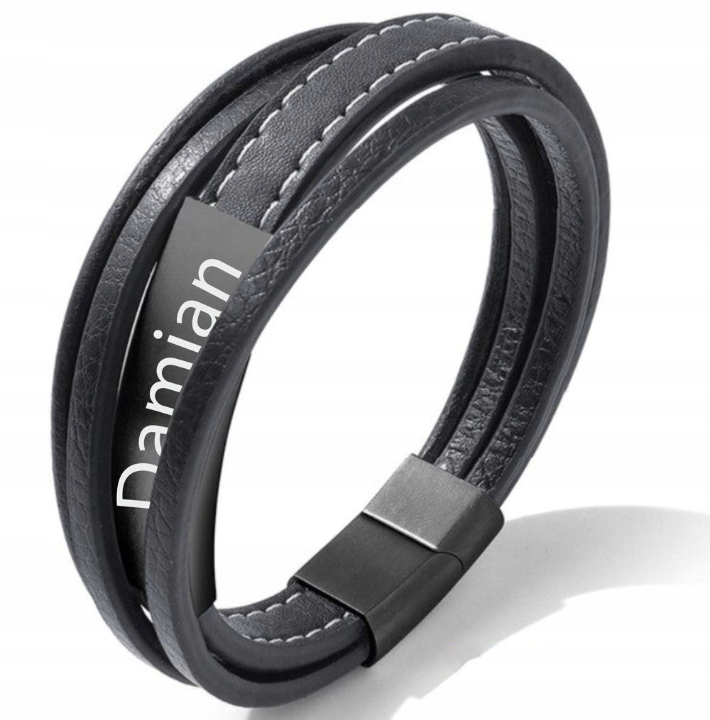 

Bransoletka z Grawerem Stal Szlachetna na Prezent