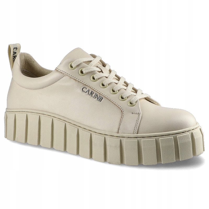 

Beżowe Sneakersy Carinii Damskie Wygodne Obuwie