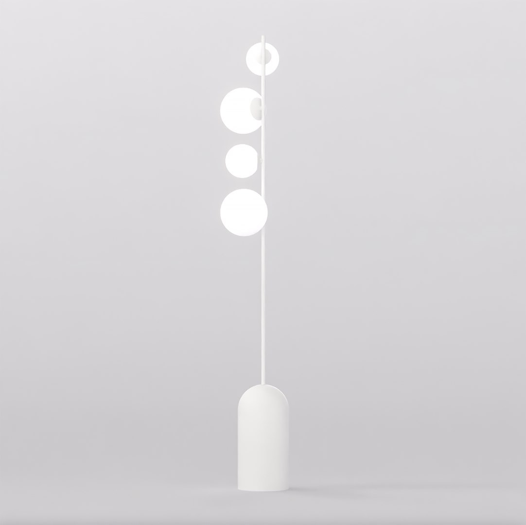 Podlahová lampa Etno LP4 v bielej farbe – minimalistický dizajn
