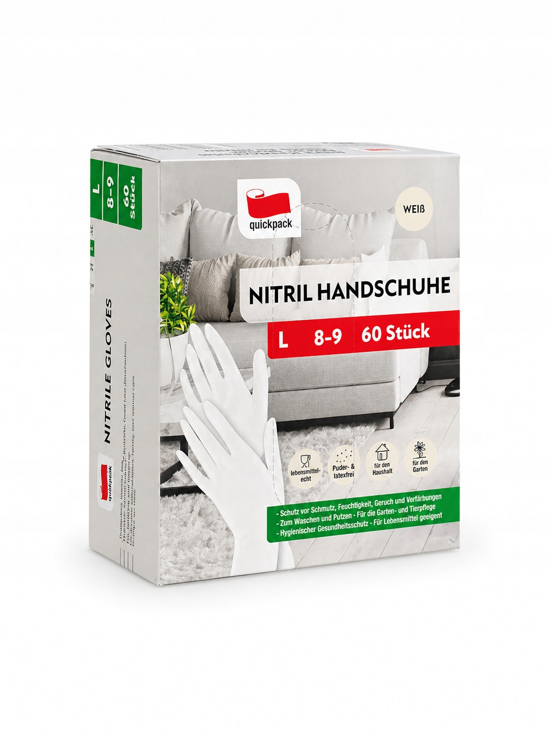 RĘKAWICE NITRYLOWE BIAŁE – 60 SZT. | ROZMIAR L (8-9)