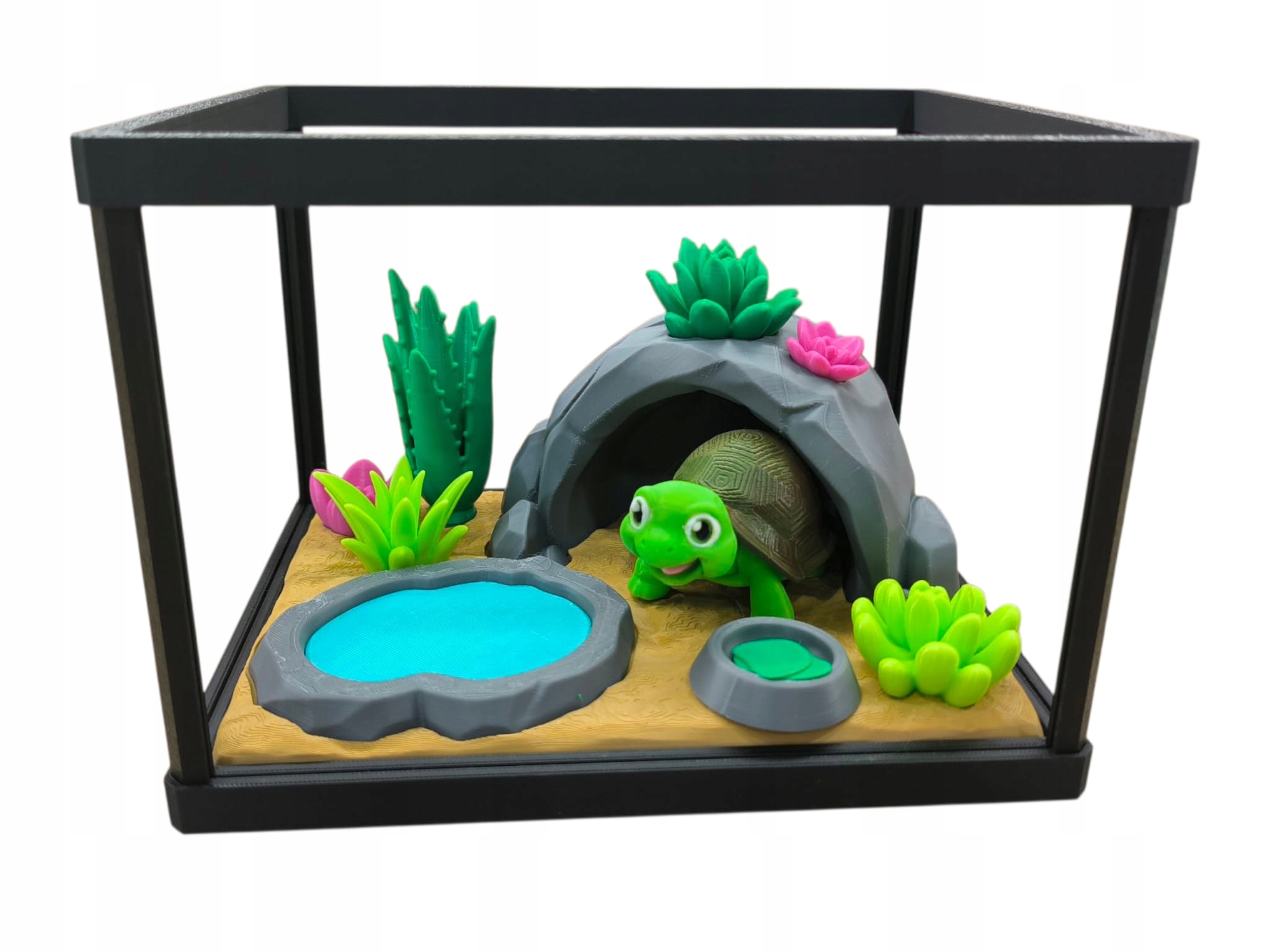 3D Terárium S Želvou Dekorativní Vzdělávací Sada Pohyblivé Prvky Želva