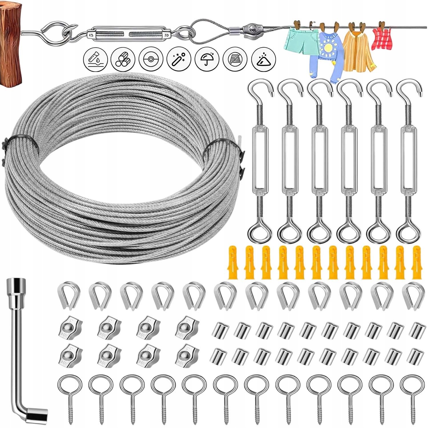 Lanko Z Nerezové Oceli, Odolné, Silné Pvc 35 M, 2 MM, Nerezové Pvc
