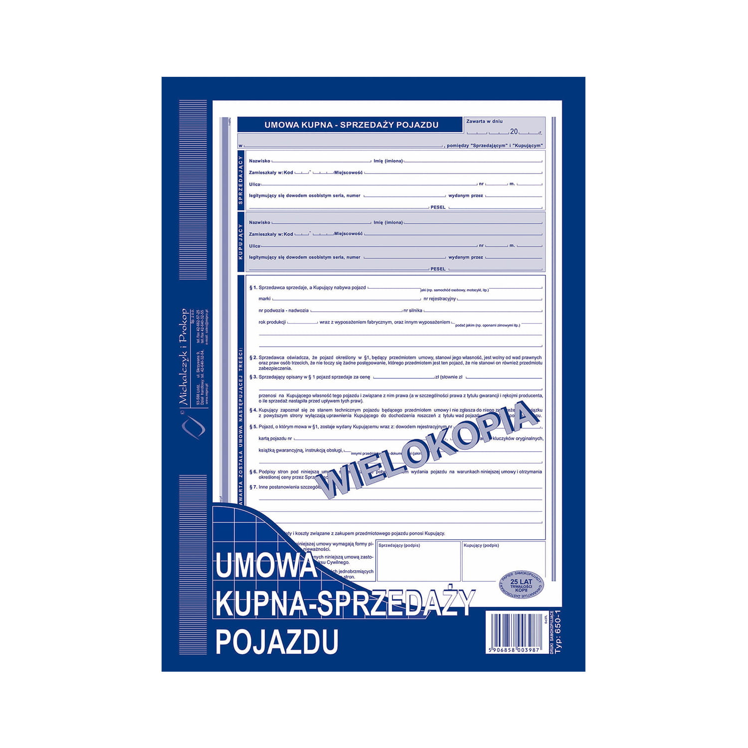 

Umowa Kupna Sprzedaży Pojazdu A4 650-1