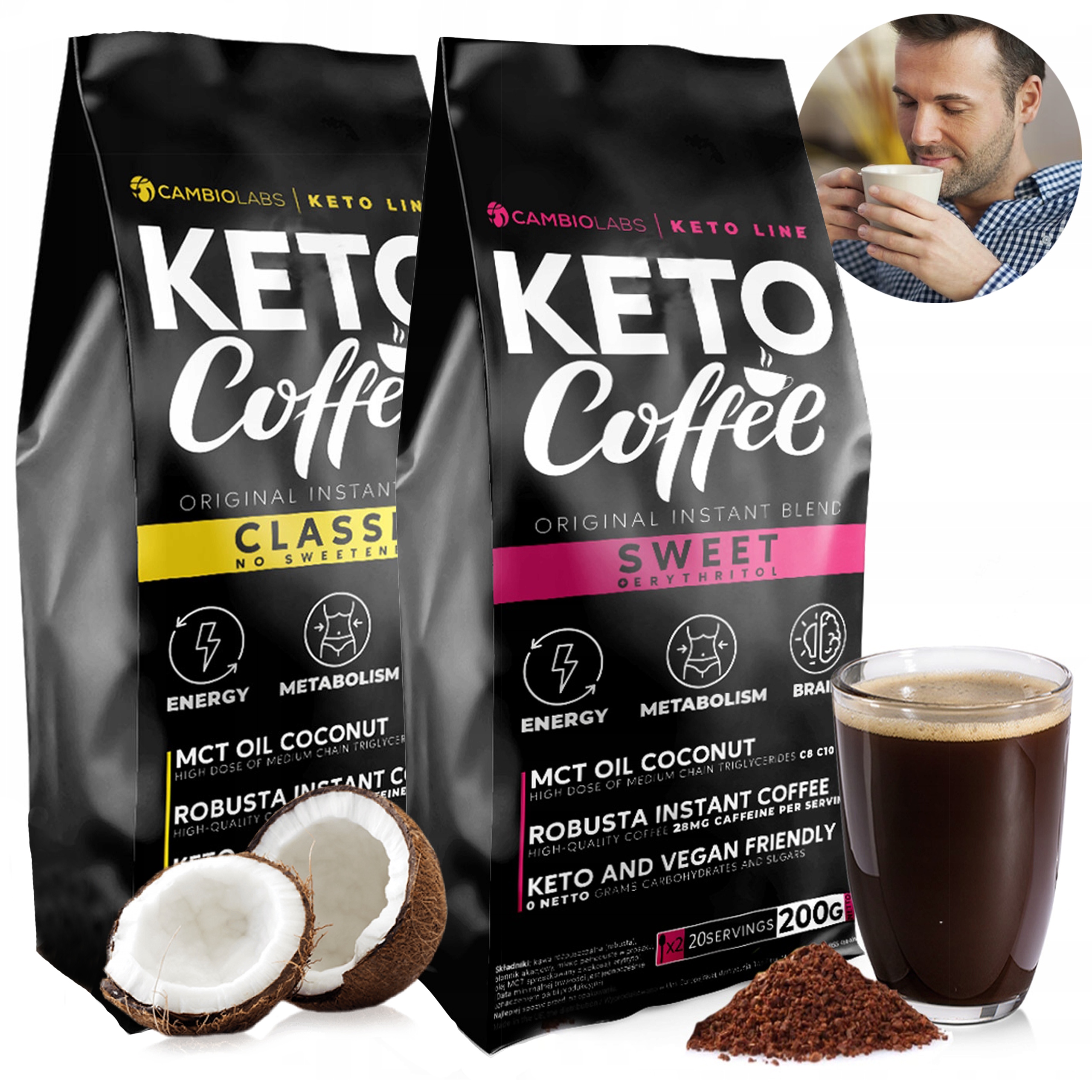 Levně Set Keto Káva Klasická a sladkokyselá verze sweet CambioLabs