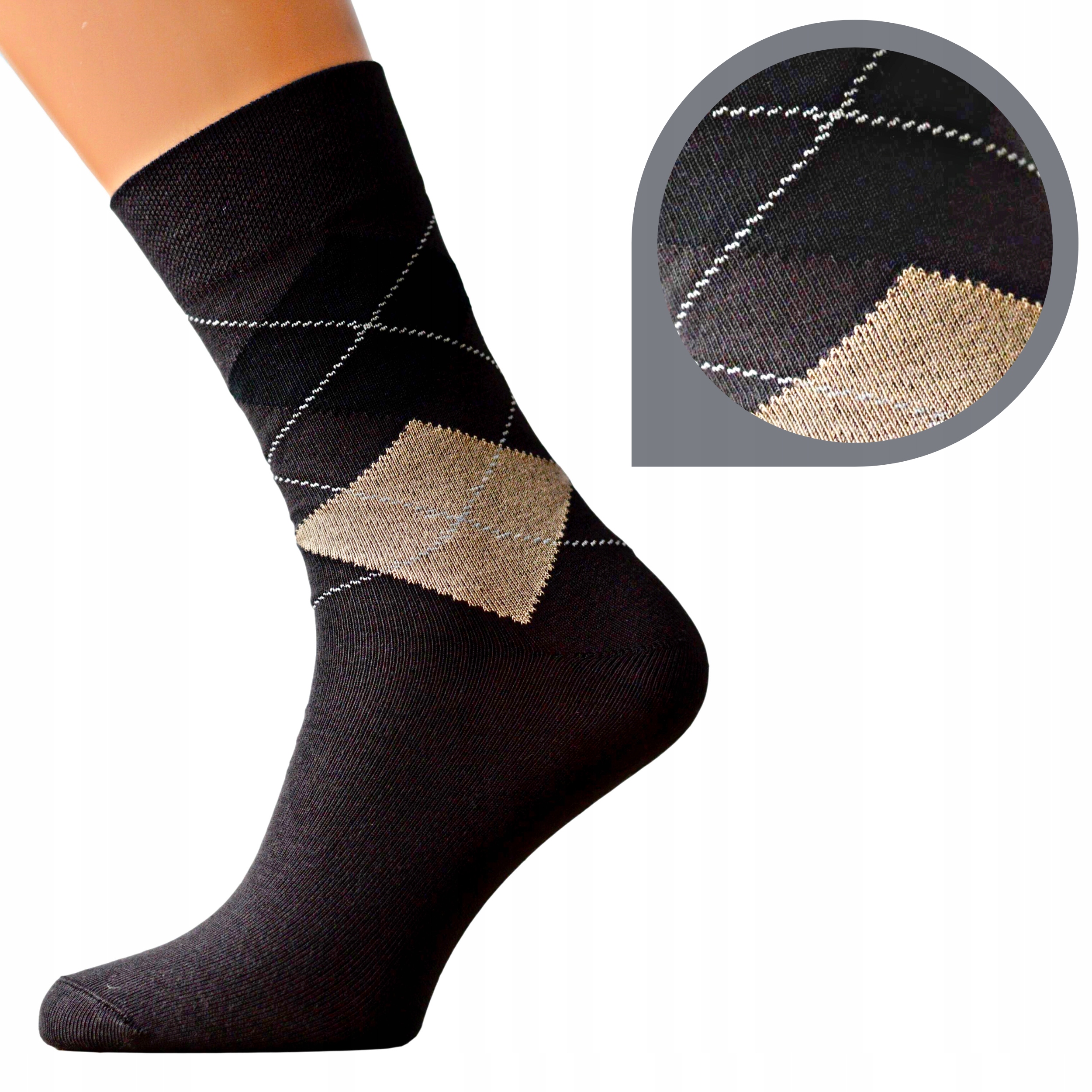 

Skarpety Męskie Bawełniane Ze Wzorem Brązowe 42-43