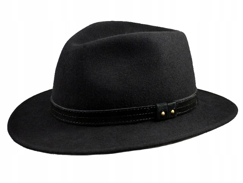 Pánský vlněný klobouk Fedora černý Wilson Witleather Skoczów