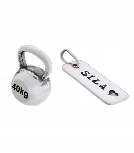 Stříbrné přívěsky posilovna crossfit Kettlebell Síla