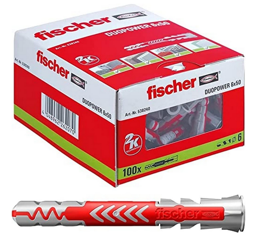 

Kołki Fischer Duopower kołek koszulka 6x50 100 szt