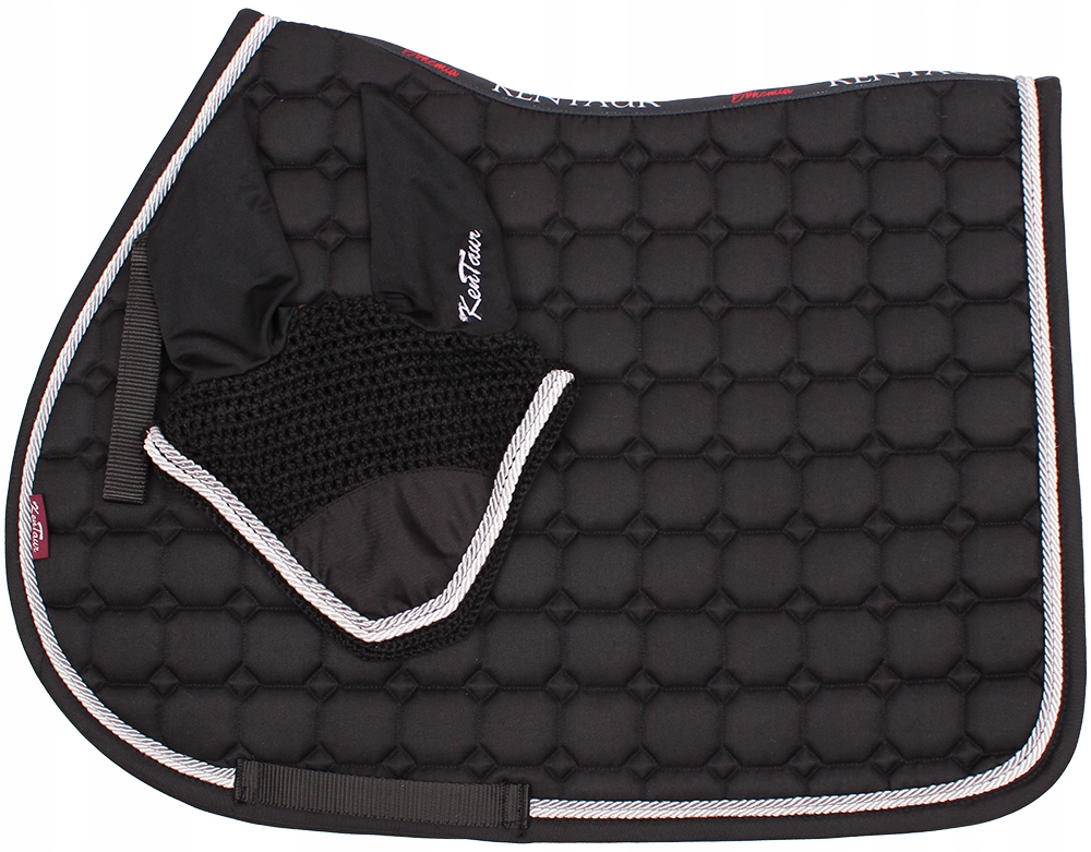 Czaprak KenTaur z nausznikami zestaw Basic Full czarny