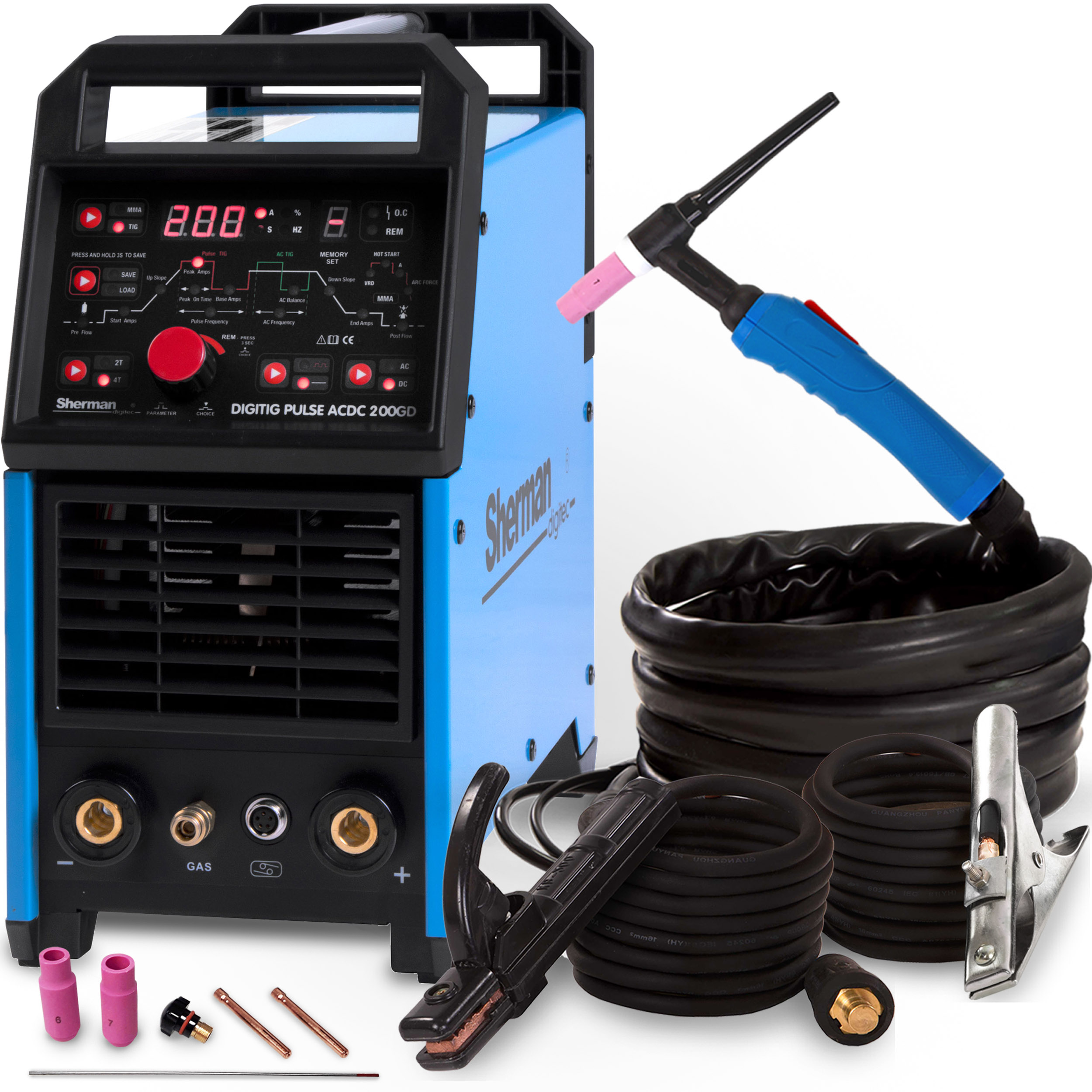 Invertorová Svářečka Sherman Digi Tig Pulse Ac DC 200GD Mma 200A